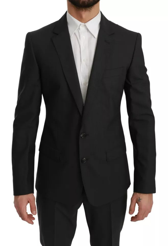 Dolce & Gabbana Gray Wool Slim Fit 2 Piece MARTINI Suit