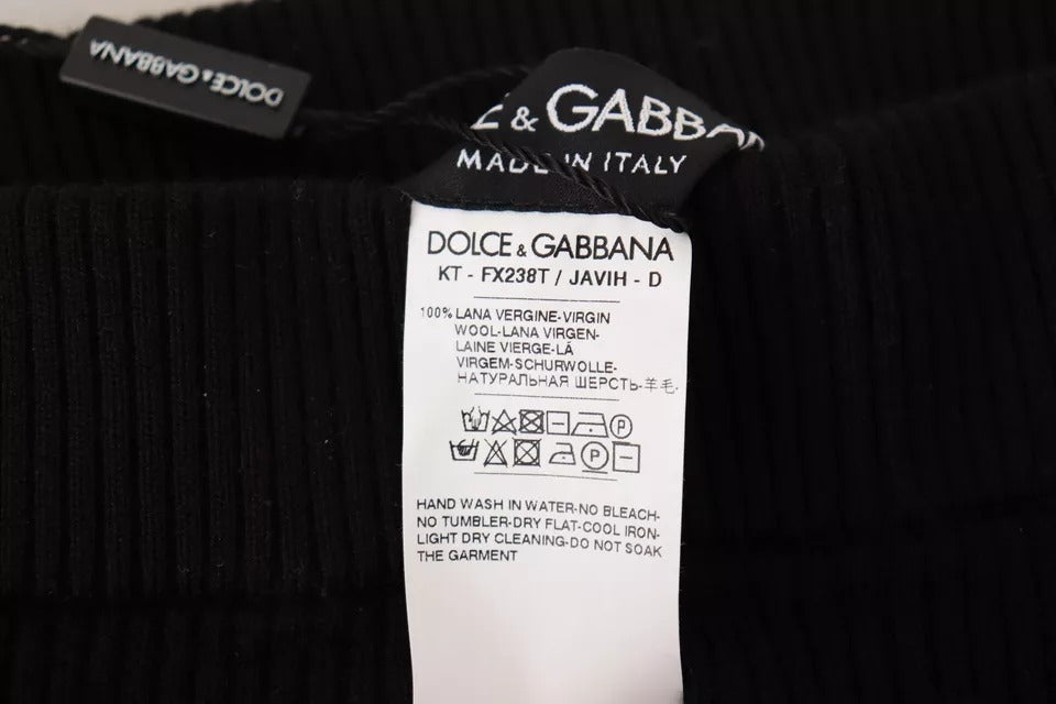 Dolce & Gabbana Black High Waist Stretch Tights Pants