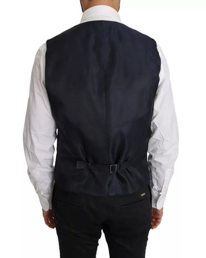 Dolce & Gabbana Blue Wool MARTINI Blazer Vest 2 Piece