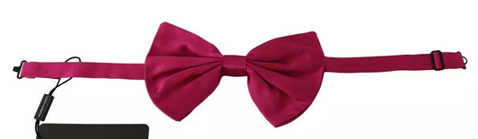 Dolce & Gabbana Pink Silk Adjustable Neck Bow Tie Men