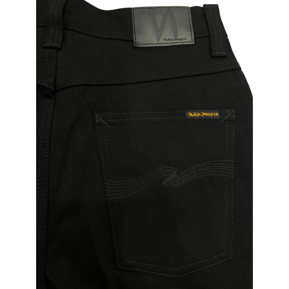 Nudie Jeans Black Cotton Men Jeans