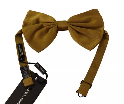 Dolce & Gabbana Yellow Mustard 100% Silk Butterfly Bow Tie Men