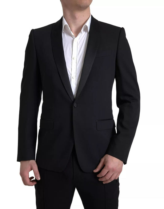 Dolce & Gabbana Black Wool Single Breasted MARTINI Blazer