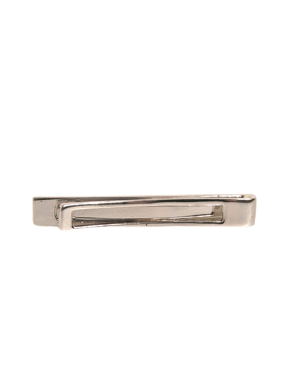 Dolce & Gabbana Silver Tone Brass Logo Branded Tie Clip Bar