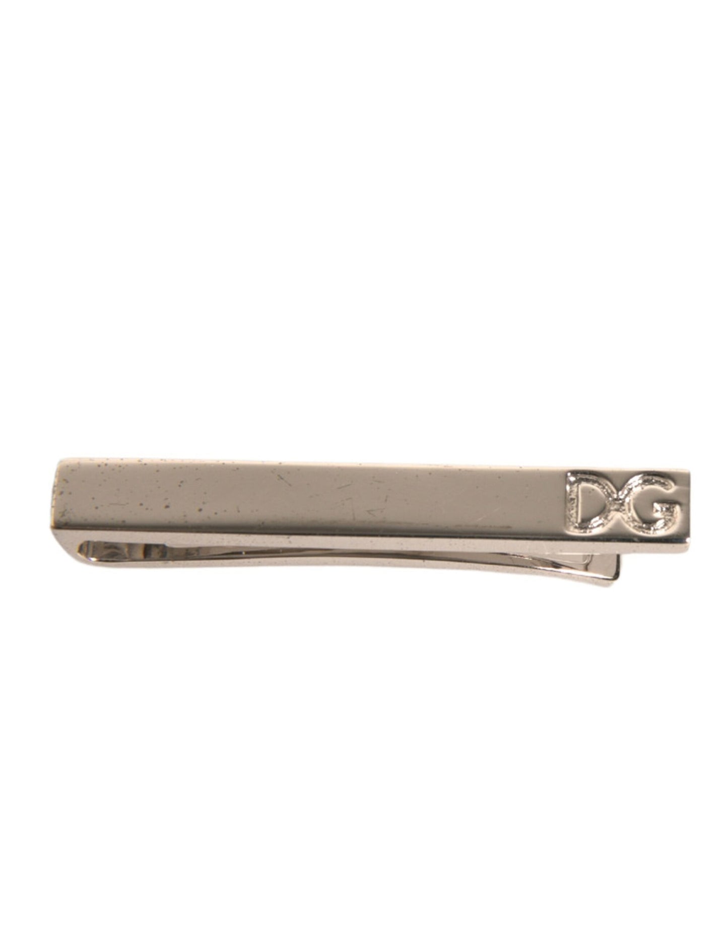 Dolce & Gabbana Silver Tone Brass Logo Branded Tie Clip Bar