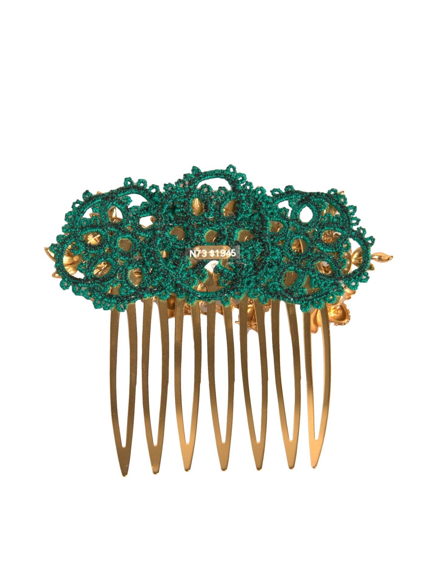 Dolce & Gabbana Gold Brass Crystals Hair Stick Comb