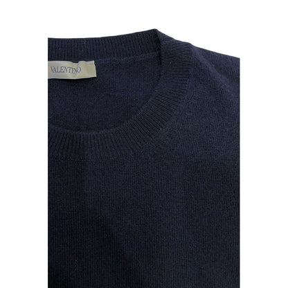 Valentino Blue Virgin Wool Men Sweater