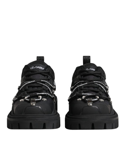 Dolce & Gabbana Black Low Top Lace Up Trekking Sneakers Shoes