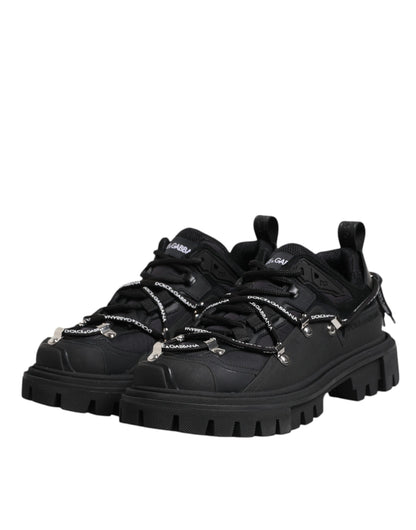 Dolce & Gabbana Black Low Top Lace Up Trekking Sneakers Shoes