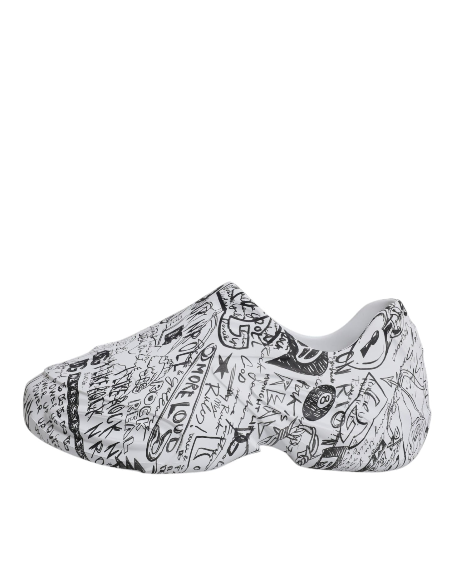 Dolce & Gabbana White Black Graffiti Daymaster Sneakers Shoes