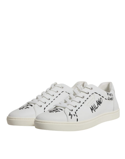 Dolce & Gabbana White Leather Milano Low Top Sneakers Shoes