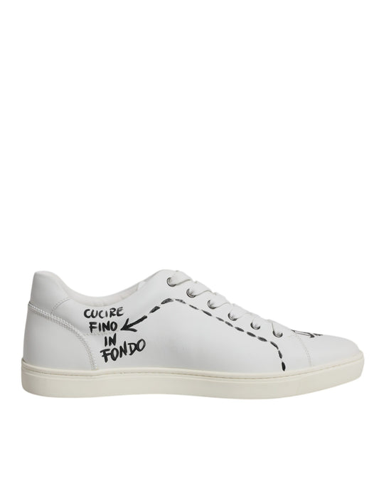 Dolce & Gabbana White Leather Milano Low Top Sneakers Shoes