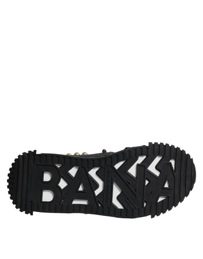 Dolce & Gabbana Black Leather Studded Slides Sandals Shoes