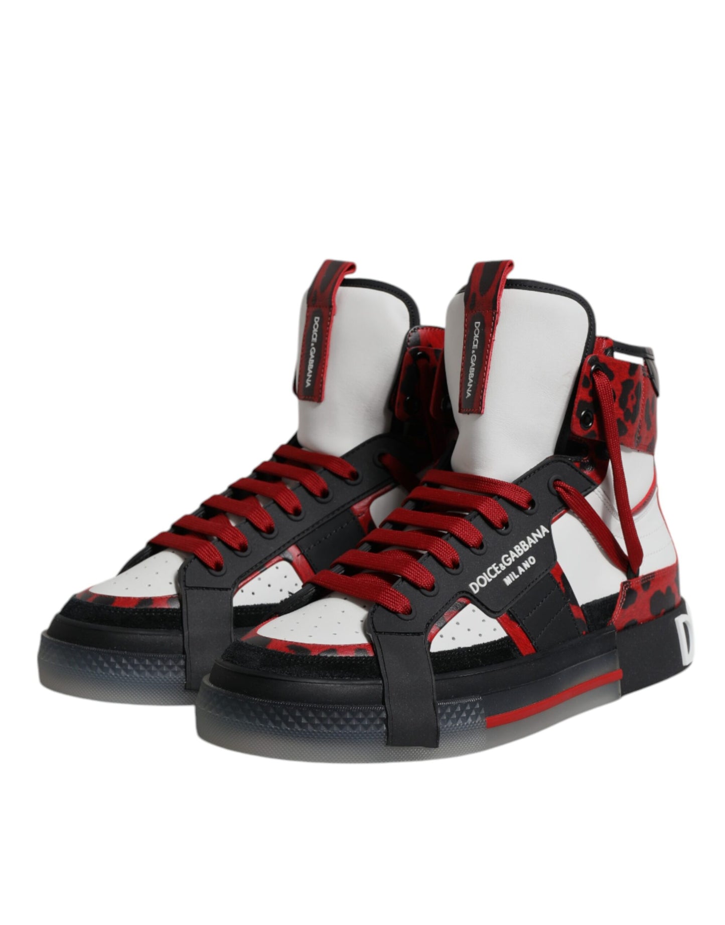 Dolce & Gabbana Multicolor Leather High Top Sneakers Shoes