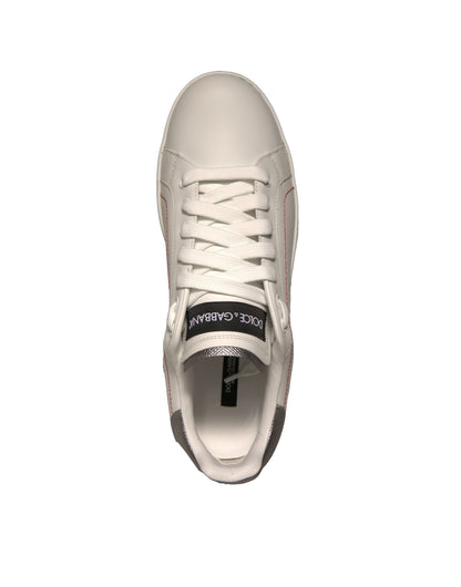 Dolce & Gabbana White Leather Classic Low Top Sneakers Shoes