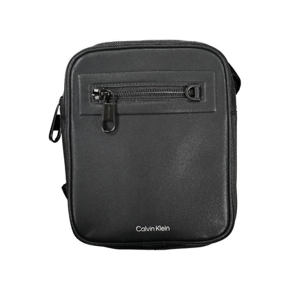 Calvin Klein Sleek Black Shoulder Bag with Contrasting Details