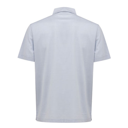 Canali Light Blue Cotton Polo Shirt