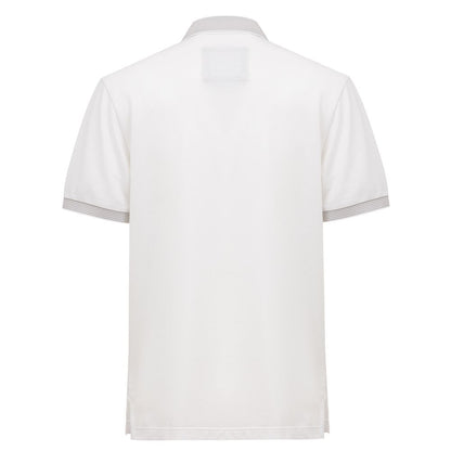 Canali White Cotton Polo Shirt