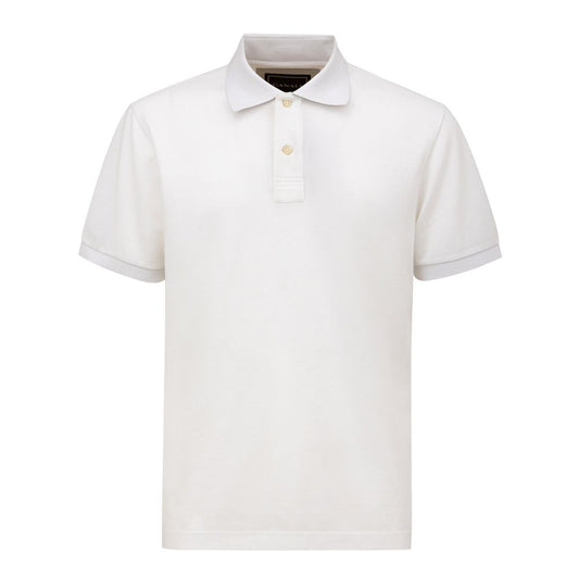 Canali White Cotton Polo Shirt