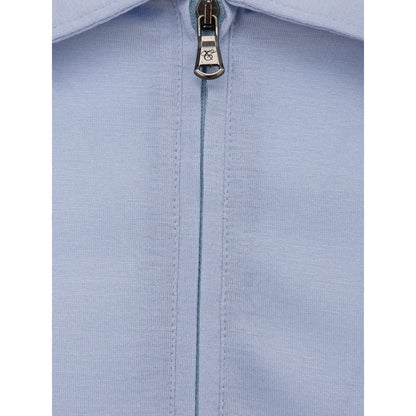 Canali Light Blue Cotton Polo Shirt