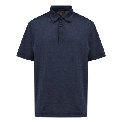 Canali Blue Cotton Polo Shirt