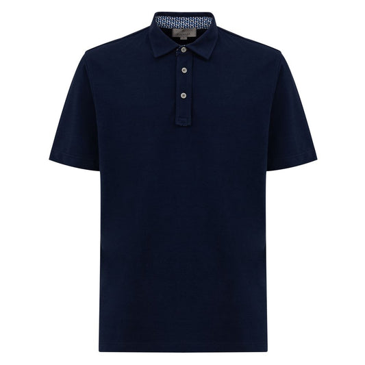 Canali Blue Cotton Polo Shirt