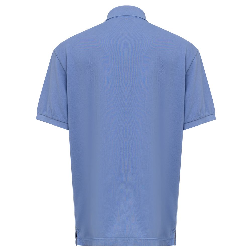 Canali Light Blue Cotton Polo Shirt