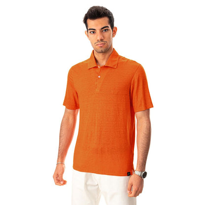 Gran Sasso Elegant Orange Linen Polo Shirt