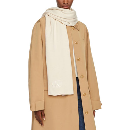 Calvin Klein Cream Recycled Polyester Scarf