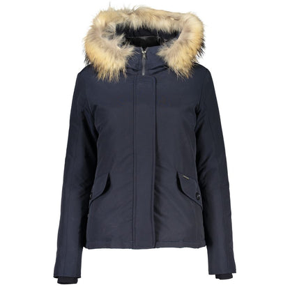 Woolrich Blue Cotton Jackets & Coat