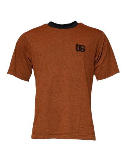 Dolce & Gabbana Brown DG Logo Polyester Crew Neck T-shirt