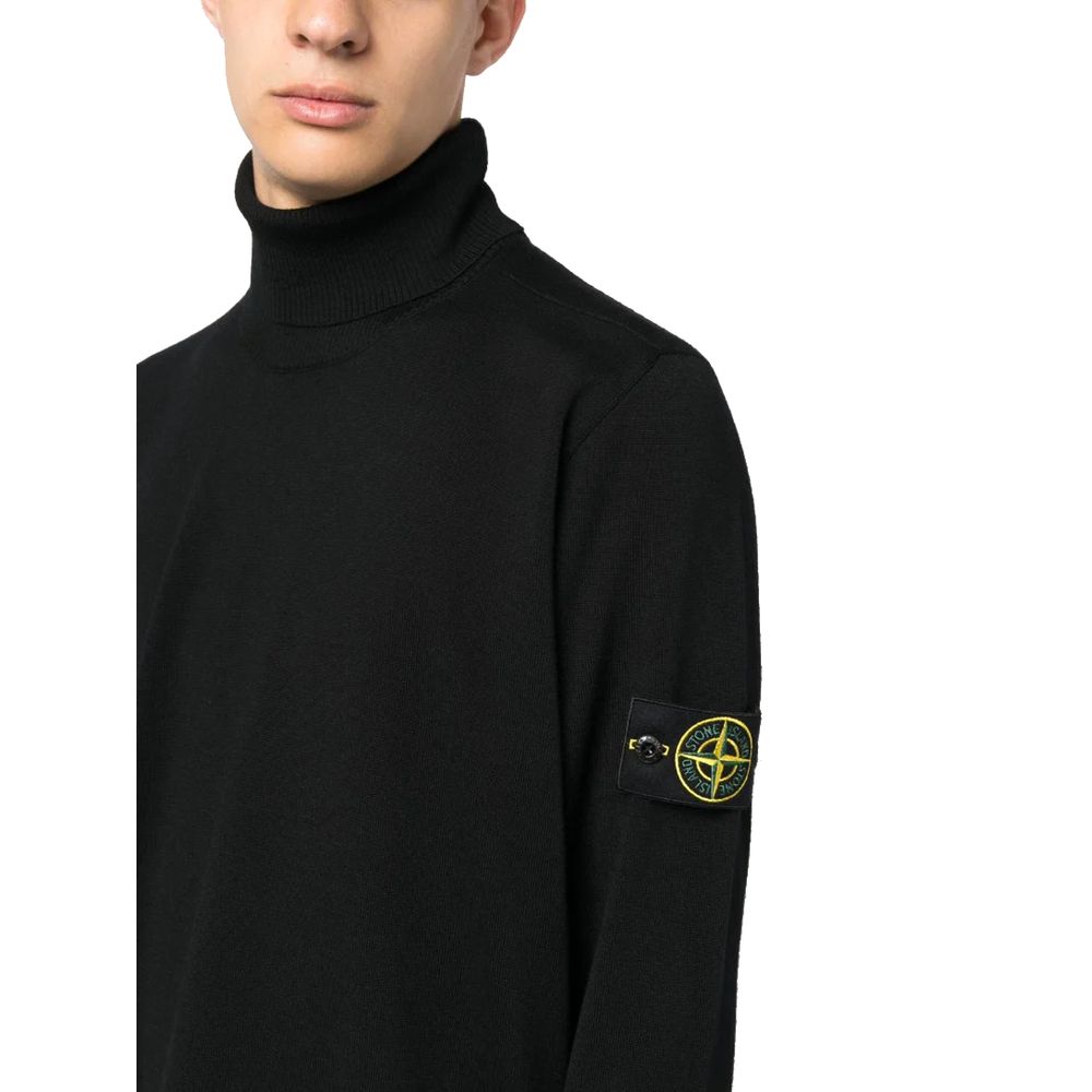 Stone Island Black Wool Vergine Sweater