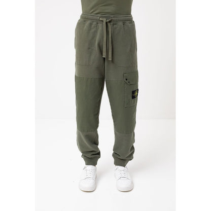 Stone Island Green Cotton Men Tracksuit Trouser