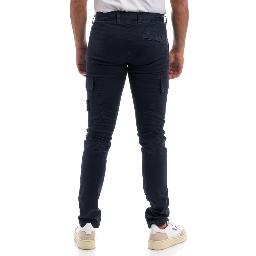 Stone Island Blue Cotton Jeans & Pant