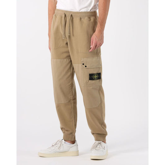 Stone Island Beige Cotton Men Cargo Trouser