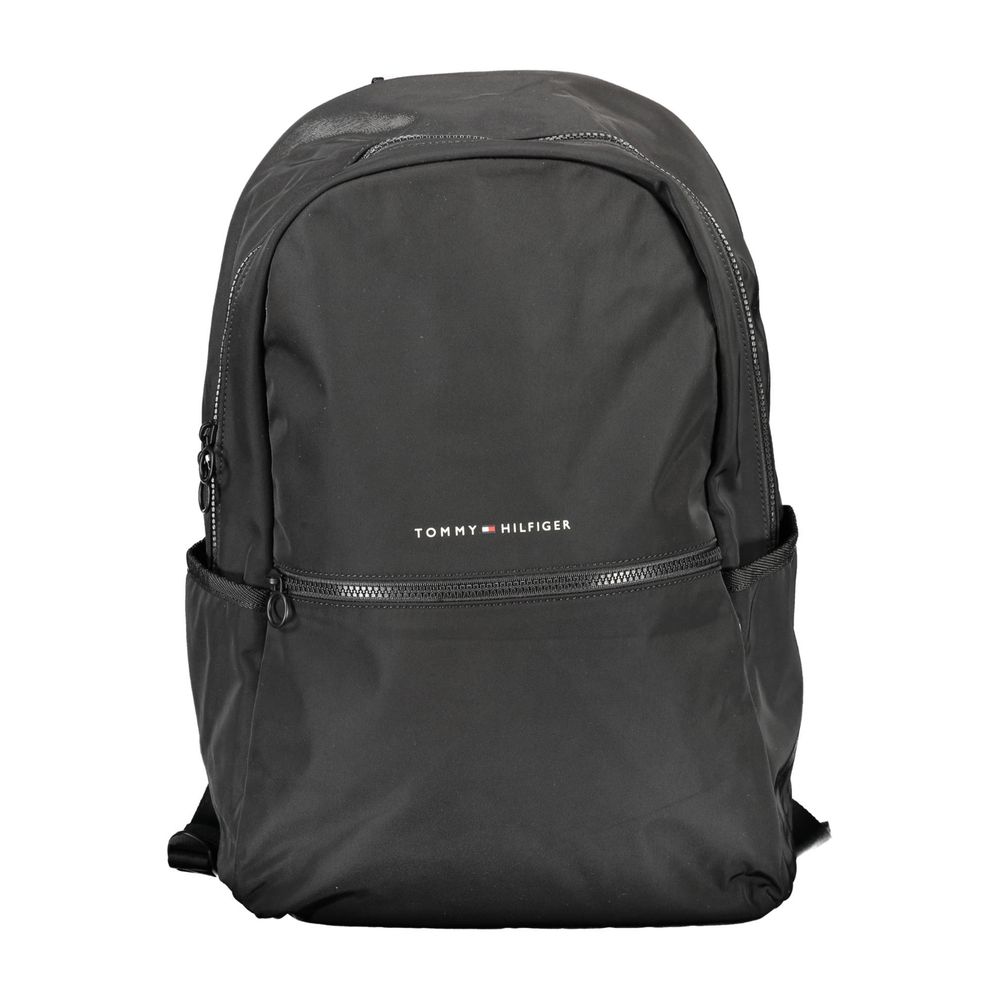 Tommy Hilfiger Black Polyester Men Backpack