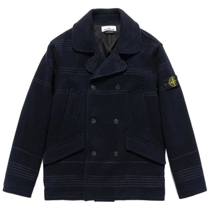 Stone Island Blue Wool Vergine Jacket