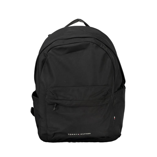 Tommy Hilfiger Black Polyester Men Backpack