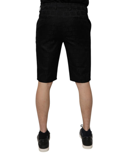 Dolce & Gabbana Black Cotton Casual Mid Waist Chino Shorts