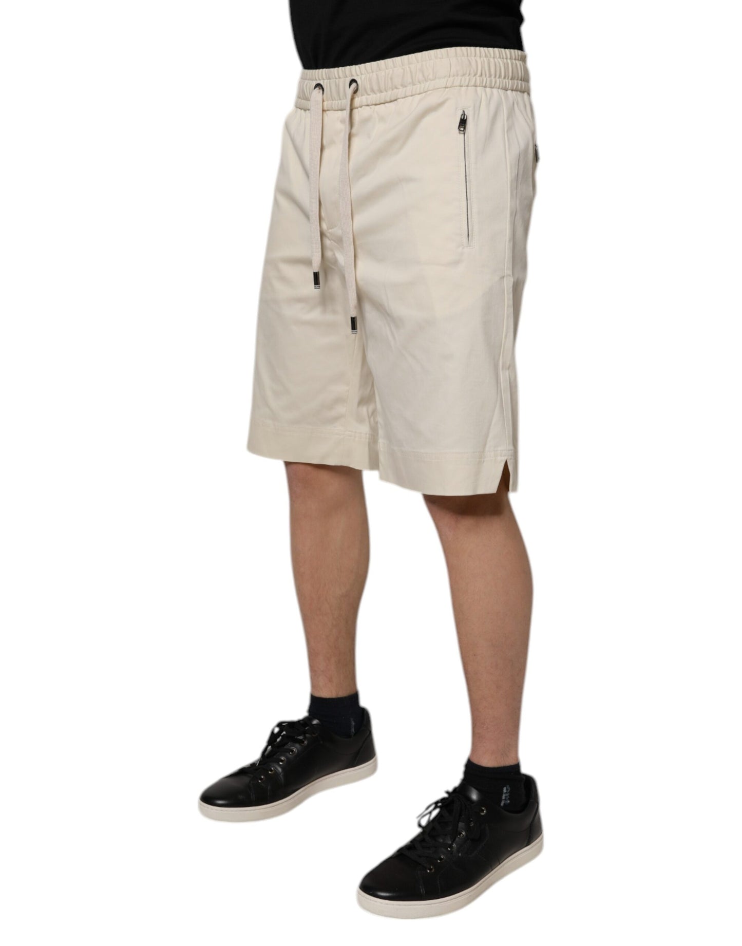 Dolce & Gabbana Off White Cotton Stretch Men Bermuda Shorts