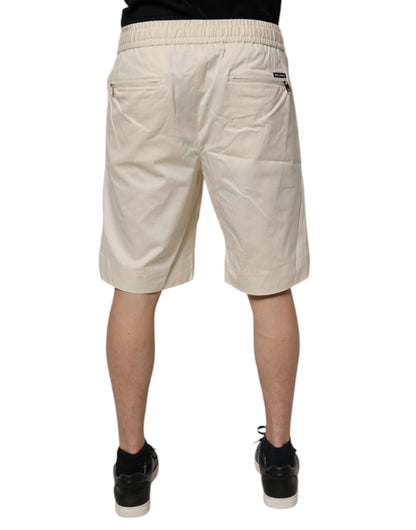 Dolce & Gabbana Off White Cotton Stretch Men Bermuda Shorts