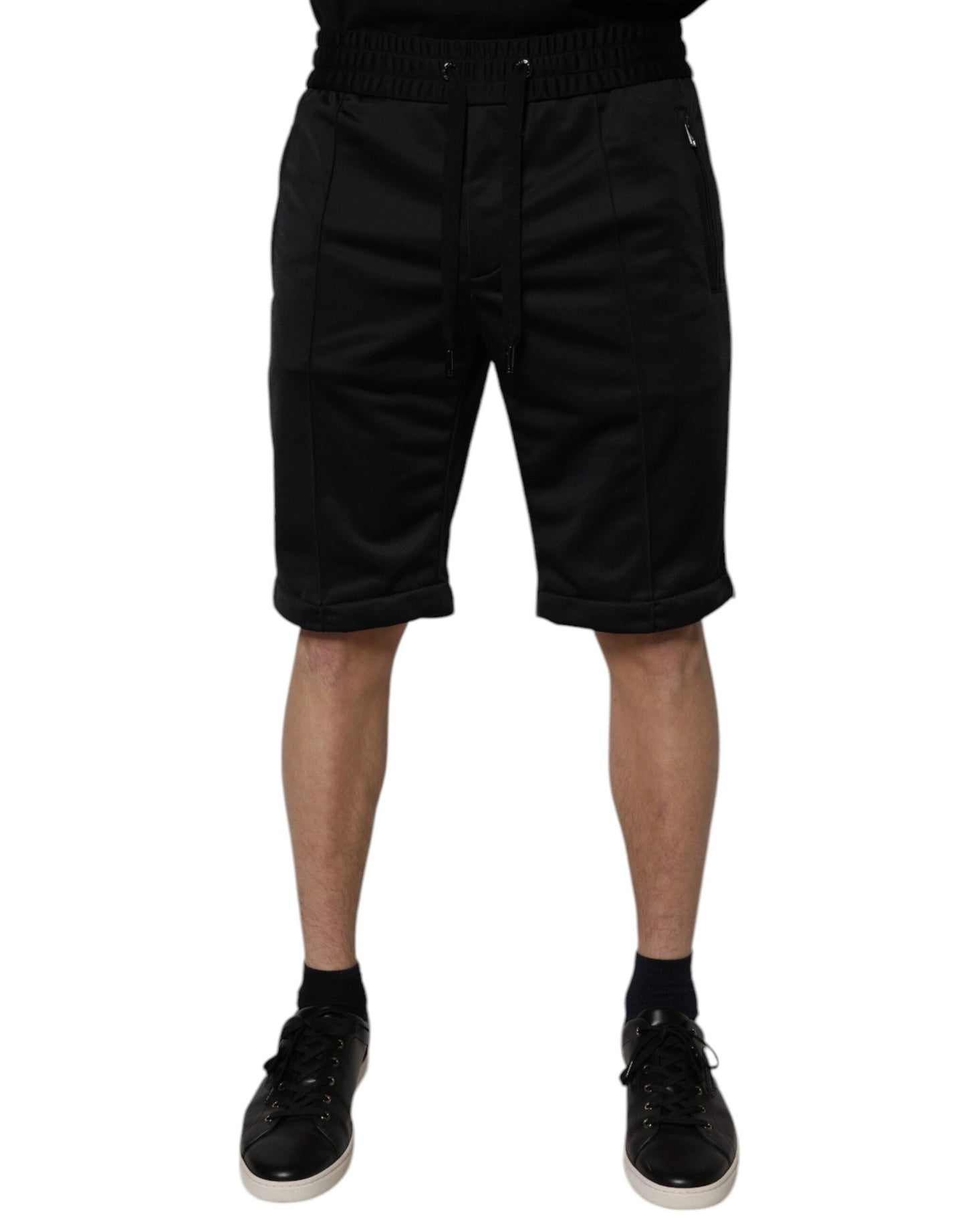 Dolce & Gabbana Black Polyester Mid Waist Men Bermuda Shorts