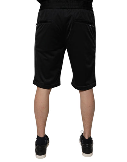 Dolce & Gabbana Black Polyester Mid Waist Men Bermuda Shorts