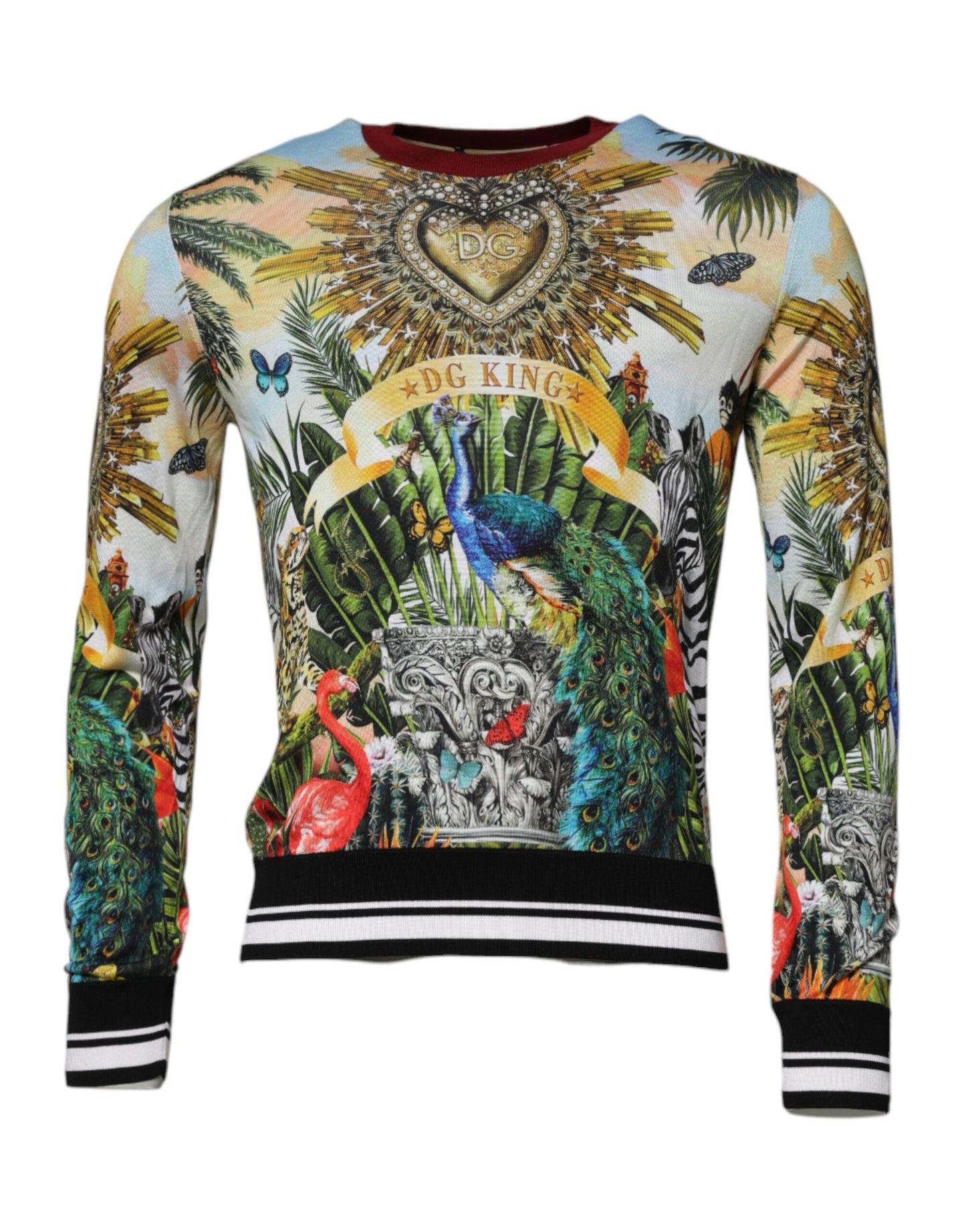 Dolce & Gabbana Multicolor Jungle DG King Pullover Sweater