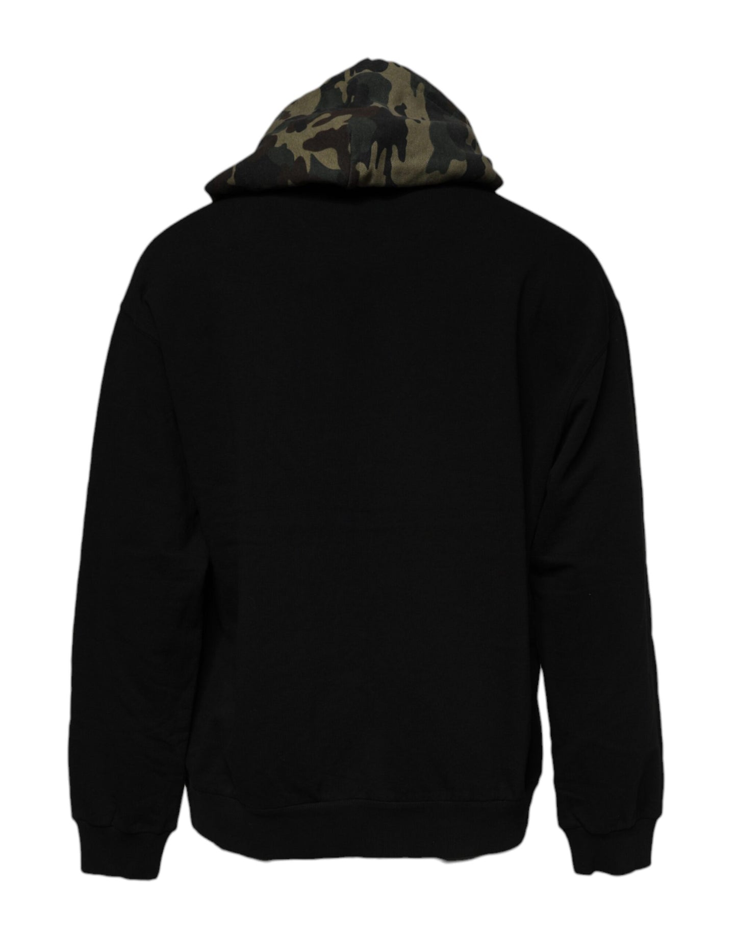 Dolce & Gabbana Black Camouflage Hooded Sweatshirt Sweater