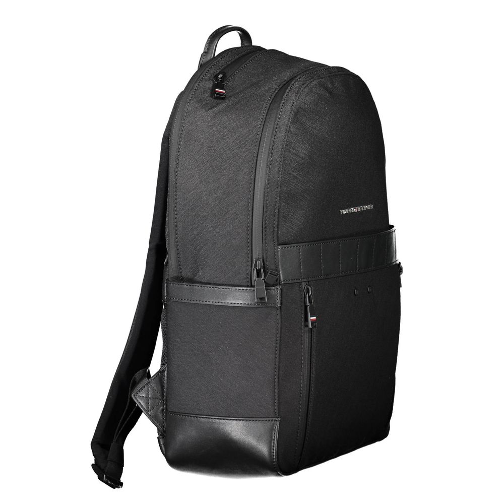 Tommy Hilfiger Black Nylon Men Backpack