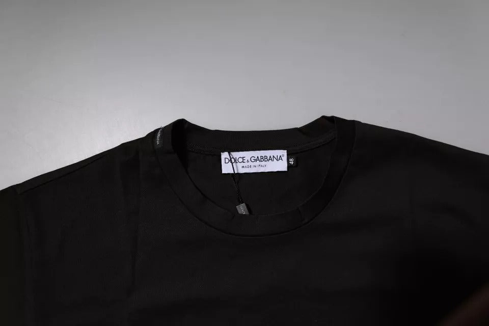 Dolce & Gabbana Dark Brown Logo Cotton Crew Neck T-shirt