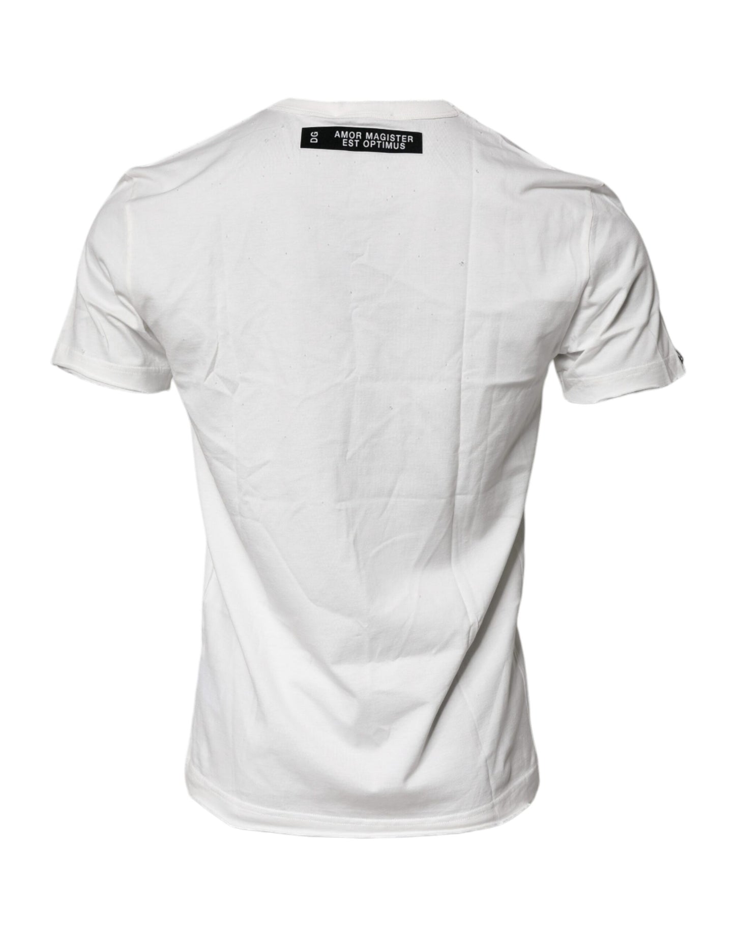 Dolce & Gabbana White Graphic Print Cotton Crew Neck T-shirt