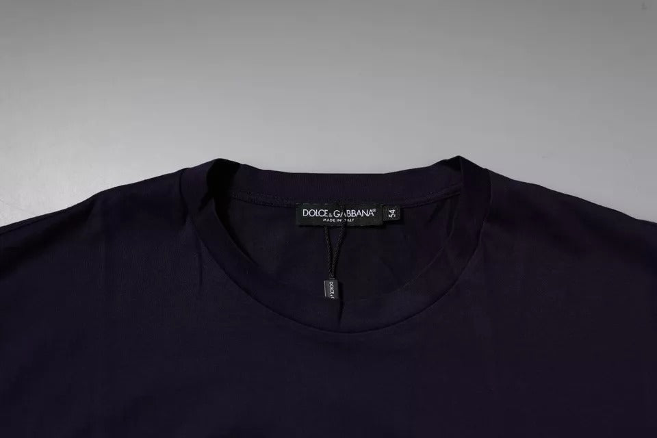 Dolce & Gabbana Navy Blue DG Logo Cotton Crew Neck T-shirt