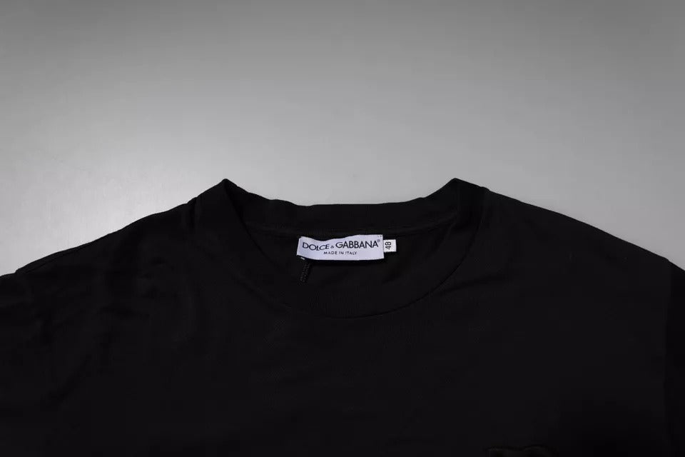 Dolce & Gabbana Black DG Logo Cotton Crew Neck T-shirt